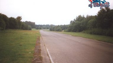 Exit Turn One at the abandoned circuit of Nivelles-Baulers in 1998