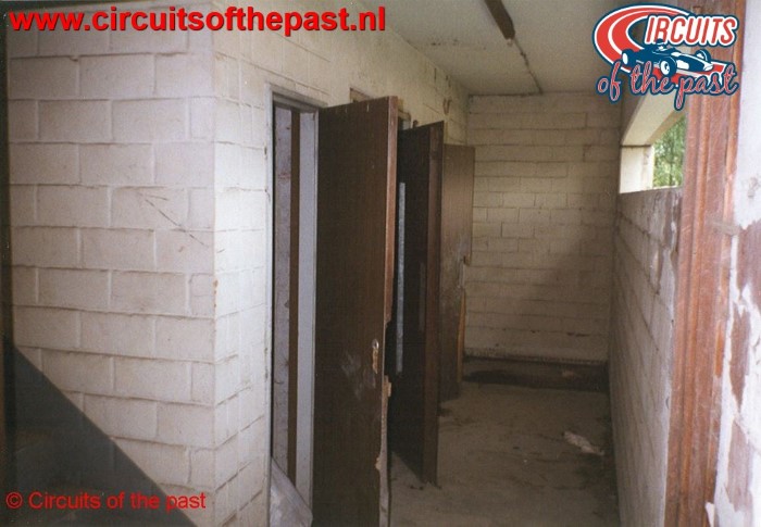 The vandalized interior of the Control Tower of the abandoned circuit of Nivelles-Baulers in 1998